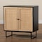 Baxton Studio Declan MidCentury Modern Espresso Brown Finished Wood and Natural Rattan 2Door Storage Cabinet 221-12472-ZORO - alternate 9